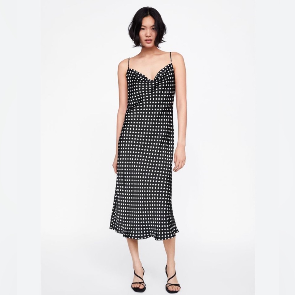 ZARA polka dot silky dress